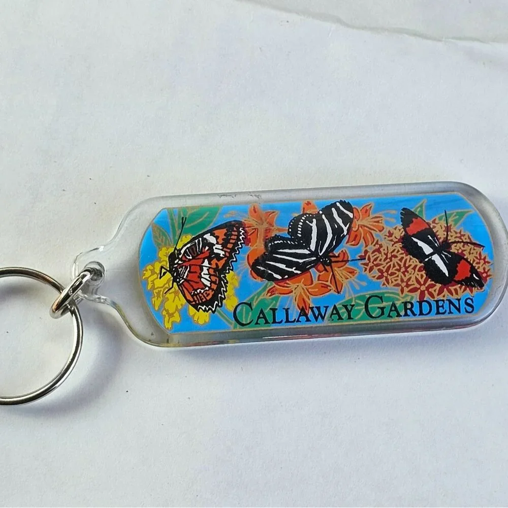Calloway Gardens Vintage Butterfly Center‎ Blue Long Keychain